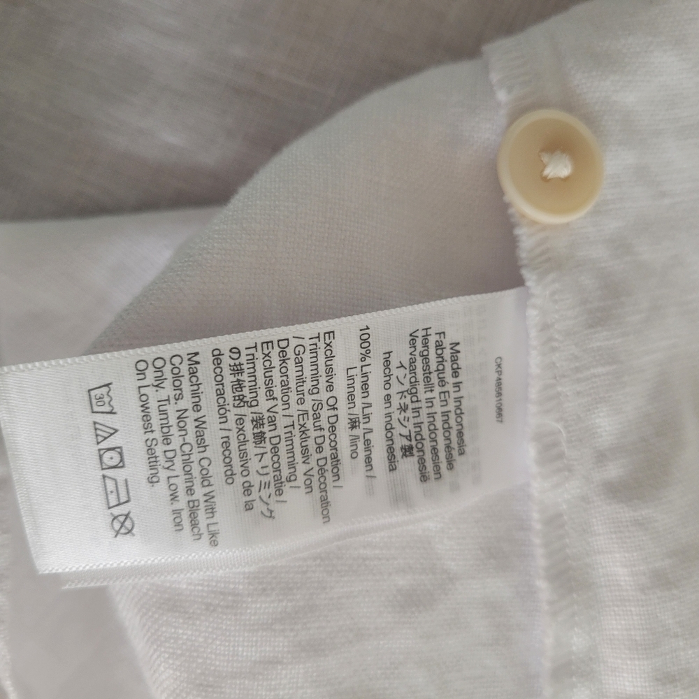 Madewell Cassie Button-Front Midi Dress in Embroidered Linen NWT S NQ631 White - Picture 9 of 10